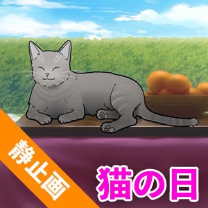 【背景素材+配信パーツ】猫の日