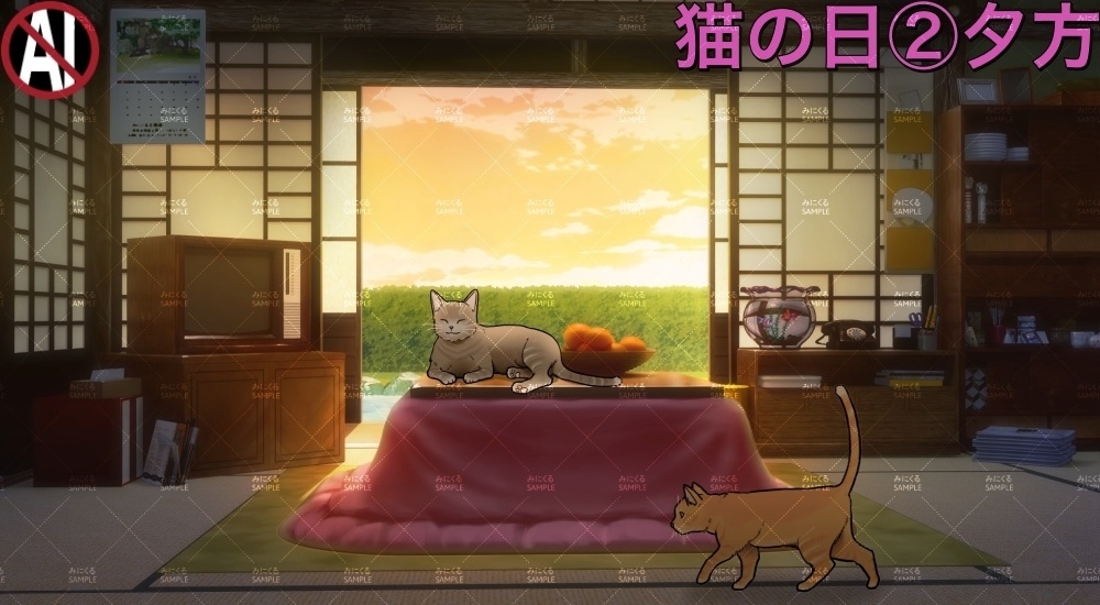 【動画素材+配信パーツ】猫の日