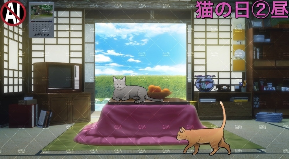 【動画素材+配信パーツ】猫の日