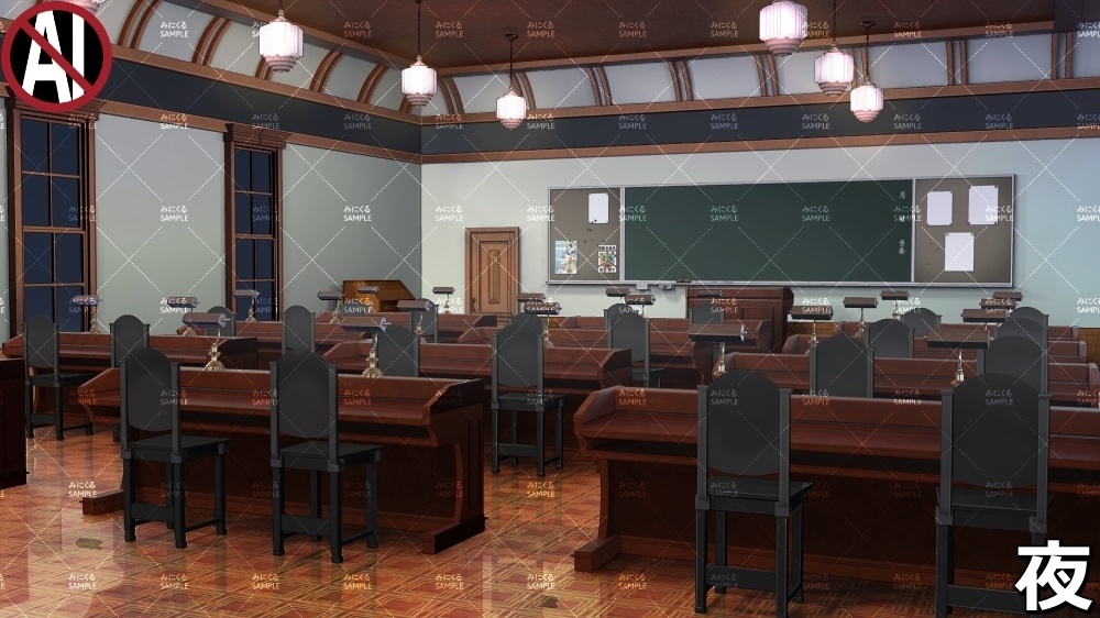 【背景素材】名門校の教室 (学園編part06-rtozyoushool09)