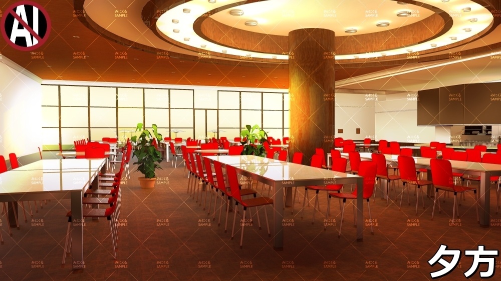 【背景素材】名門校の食堂 (学園編part06-rtozyoushool07)