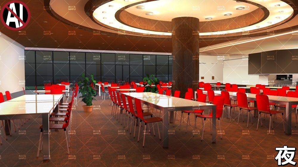 【背景素材】名門校の食堂 (学園編part06-rtozyoushool07)