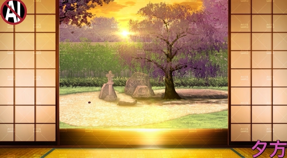 みにくる動く背景CG素材『桜の日本庭園』【単品・素材集】