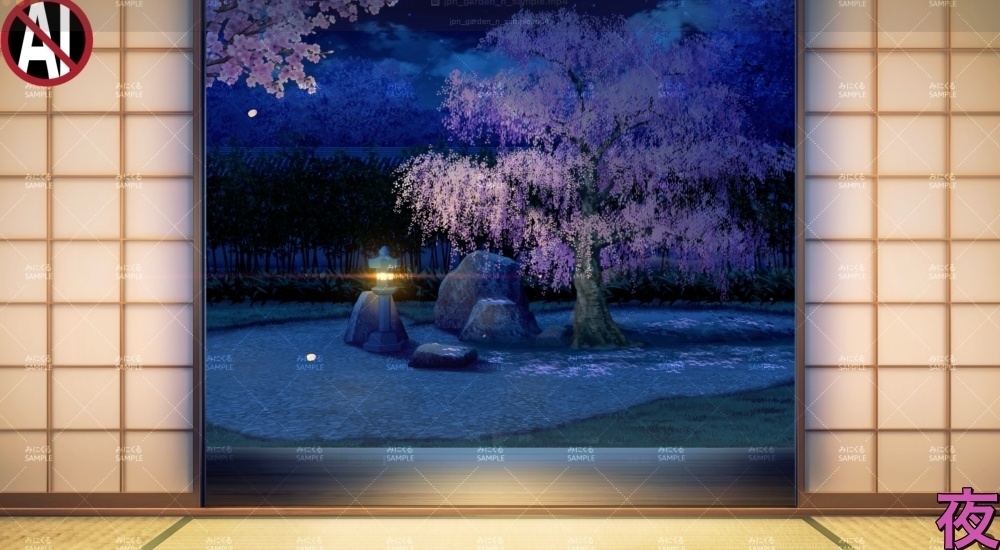 みにくる動く背景CG素材『桜の日本庭園』【単品・素材集】