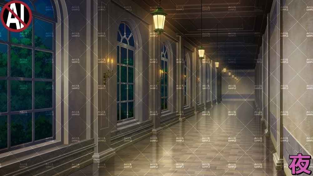 【背景素材】セレブな学校の廊下 (学園編part09-BG02schhol_k)