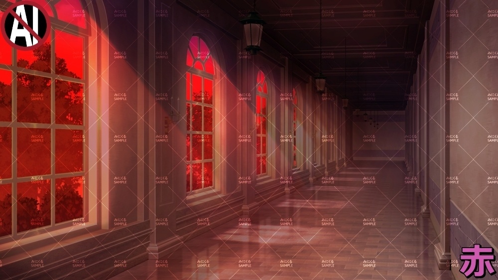 【背景素材】セレブな学校の廊下 (学園編part09-BG02schhol_k)