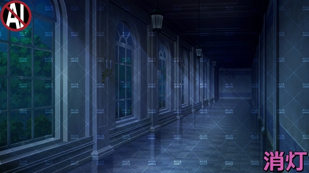 【背景素材】セレブな学校の廊下 (学園編part09-BG02schhol_k)