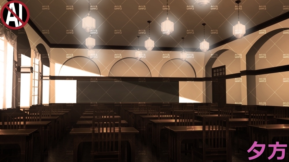 【背景素材】レトロな学校の教室② (学園編part09-sdschool006)