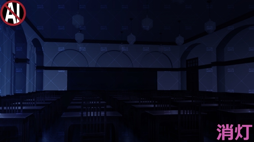 【背景素材】レトロな学校の教室② (学園編part09-sdschool006)