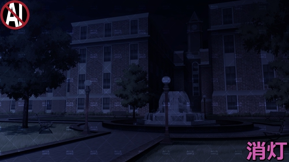 【背景素材】レトロな学校の校舎② (学園編part09-sdschool008)