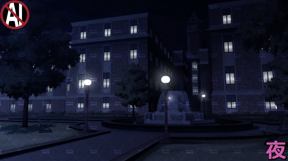 【背景素材】レトロな学校の校舎② (学園編part09-sdschool008)