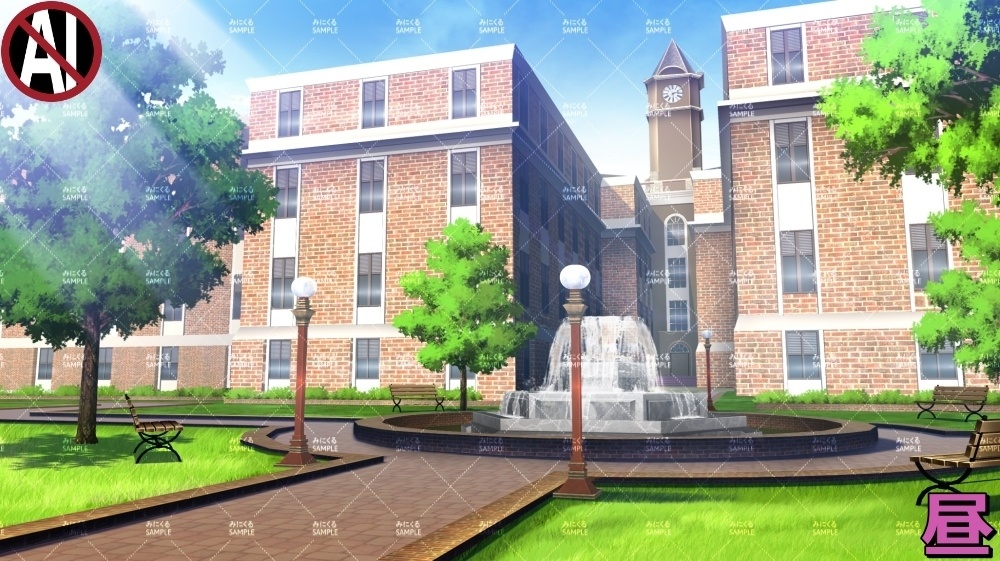 【背景素材】レトロな学校の校舎② (学園編part09-sdschool008)