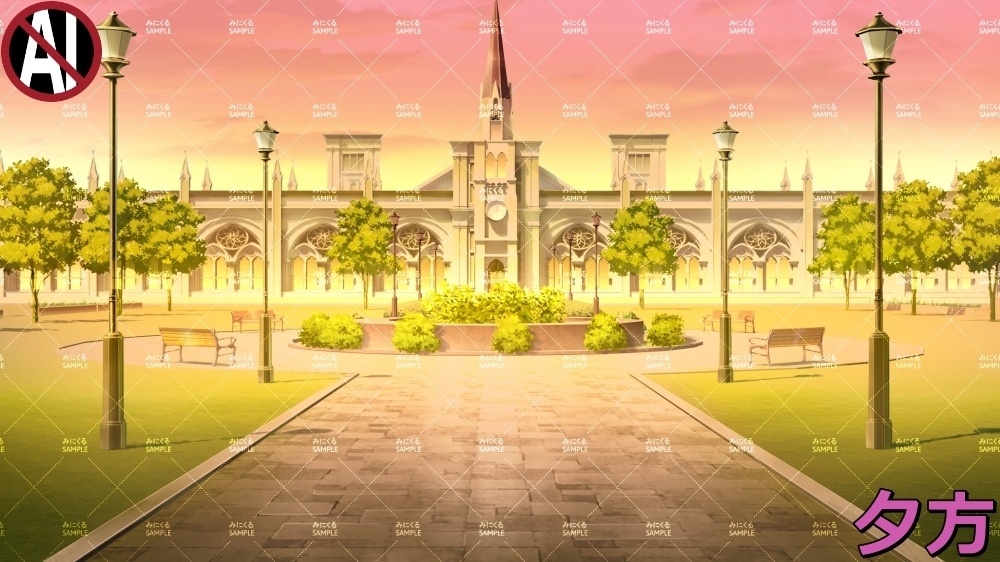 【背景素材】魔法・貴族学校の校舎 (学園編part09-BG05schhol_t)