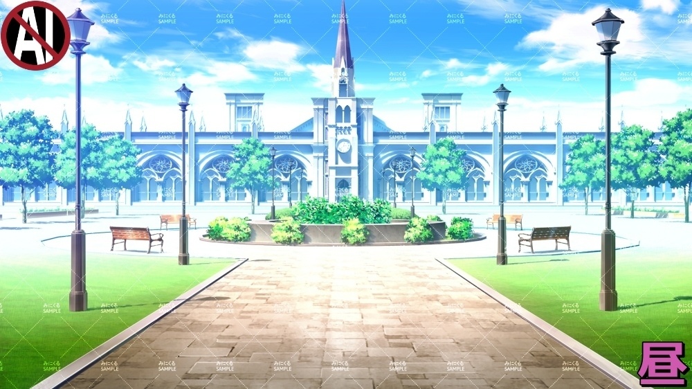 【背景素材】魔法・貴族学校の校舎 (学園編part09-BG05schhol_t)