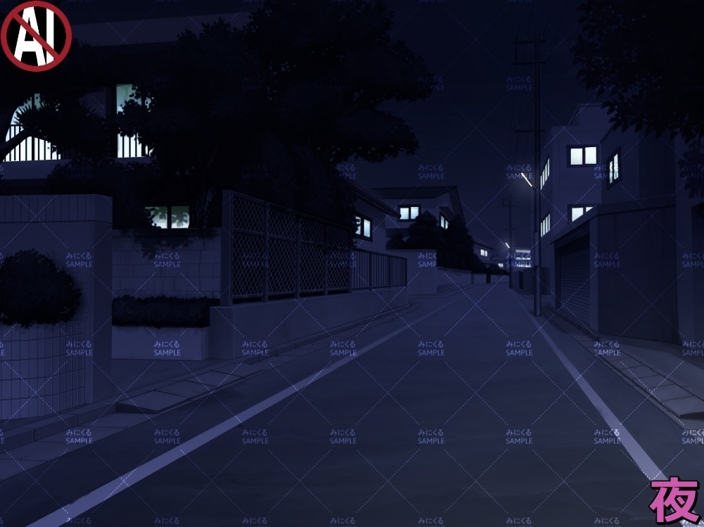 【背景素材】住宅街③ (日常編part07+α-street008)