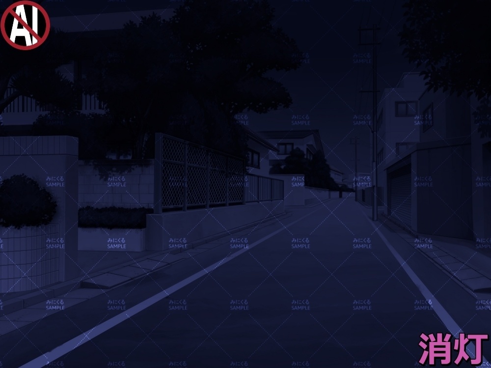 【背景素材】住宅街③ (日常編part07+α-street008)