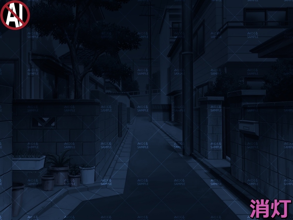 【背景素材】住宅街⑤ (日常編part07+α-street007)