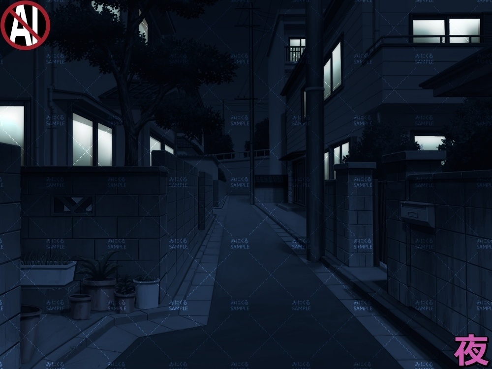 【背景素材】住宅街⑤ (日常編part07+α-street007)