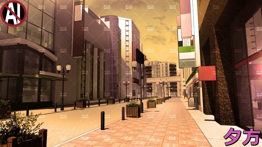 【背景素材】商店街② (日常編part07+α-rtshoppingstreet02)
