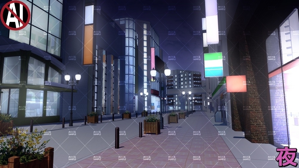 【背景素材】商店街② (日常編part07+α-rtshoppingstreet02)