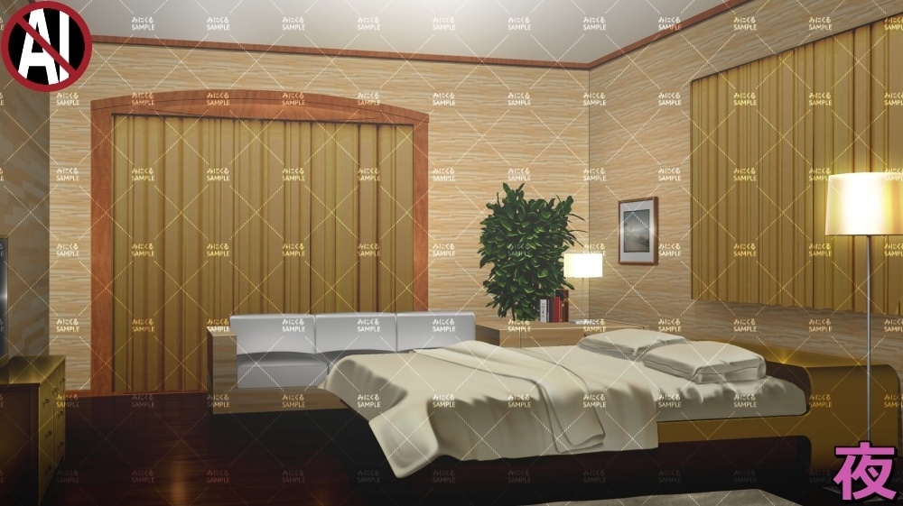 【背景素材】イエローの部屋 (日常編part13-sdniti029)