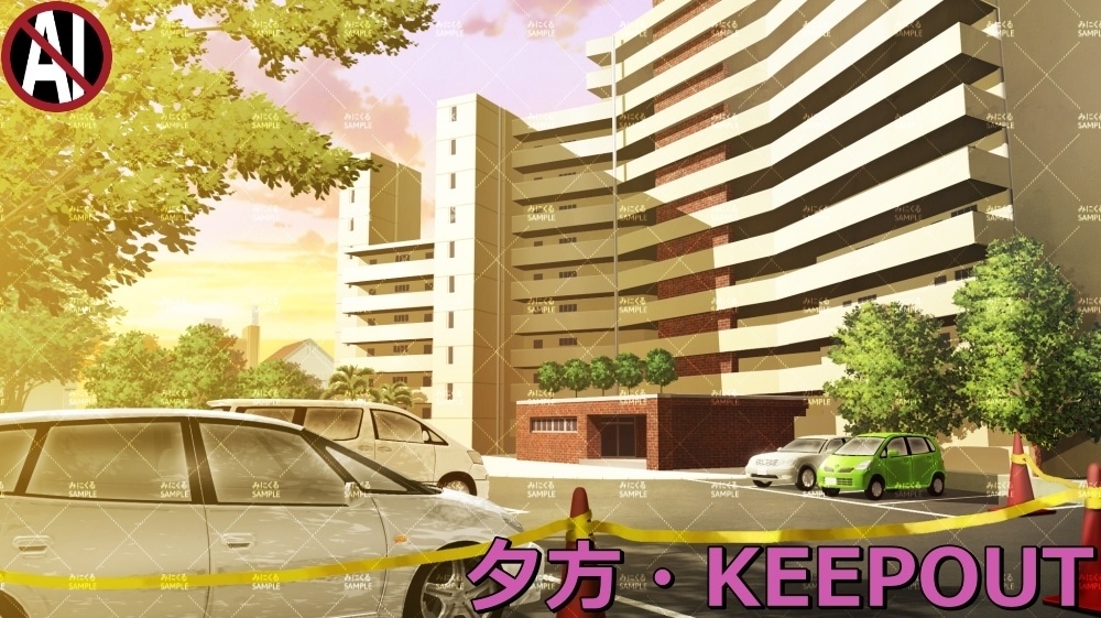 【背景素材】マンション外観 (日常編part13-sdniti026)