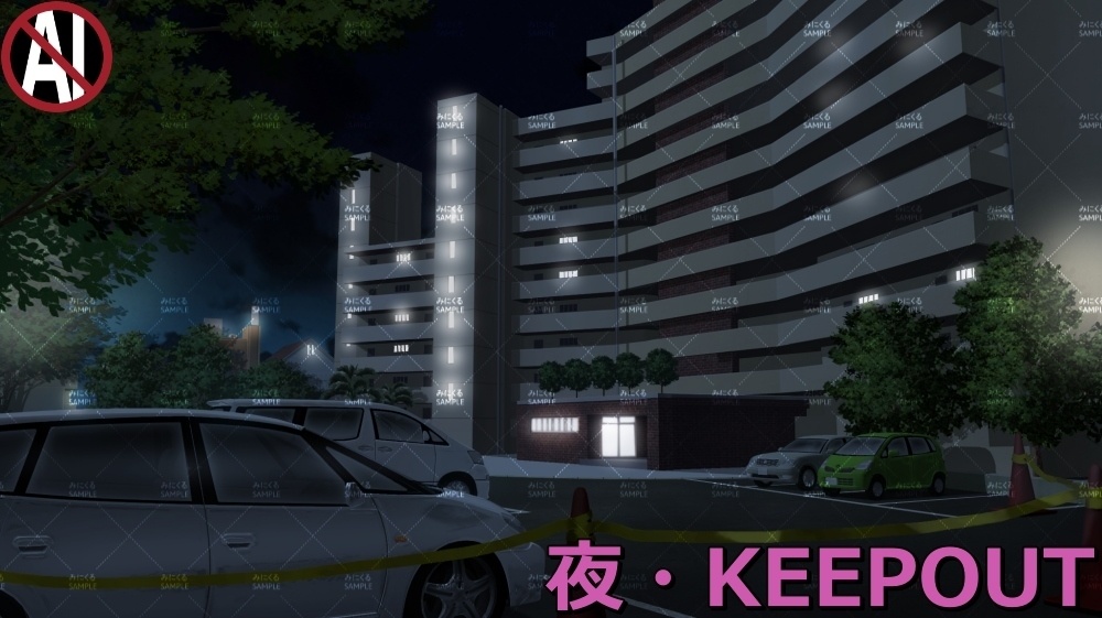 【背景素材】マンション外観 (日常編part13-sdniti026)