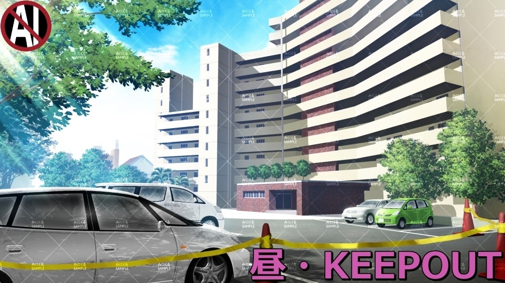 【背景素材】マンション外観 (日常編part13-sdniti026)