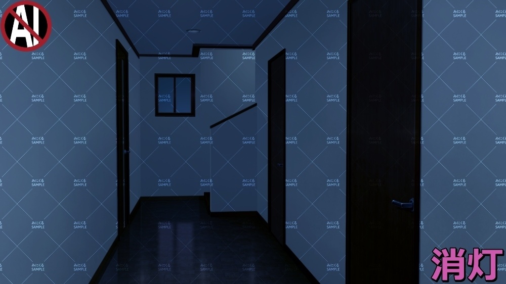 【背景素材】一軒家の廊下 (日常編part13-sdniti019)