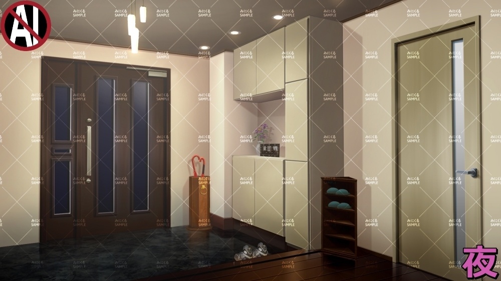 【背景素材】玄関 (日常編part13-sdniti020)