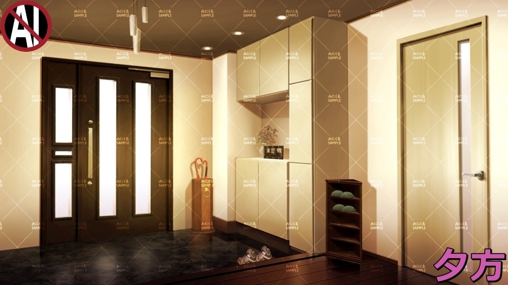 【背景素材】玄関 (日常編part13-sdniti020)