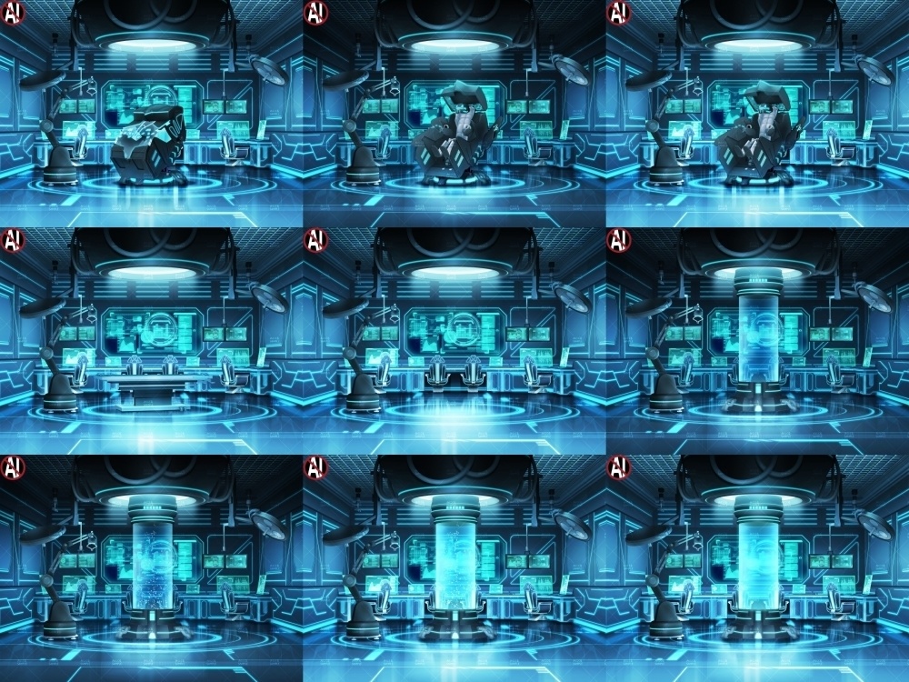 みにくる背景CG素材集『未来編』part02-Blue×Black-A【背景素材集】