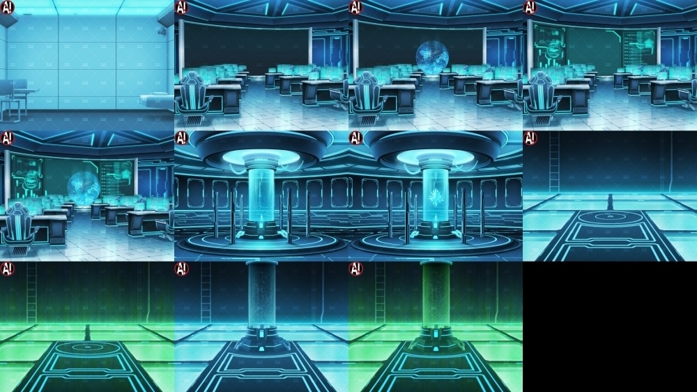 みにくる背景CG素材集『未来編』part02-Blue×Black-A【背景素材集】