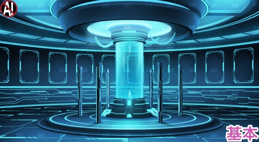 【背景素材】エネルギー供給室 (未来編part02-energy_room)