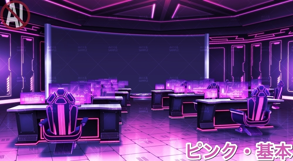 【背景素材】データ収集室_青(未来編part02-data_room)