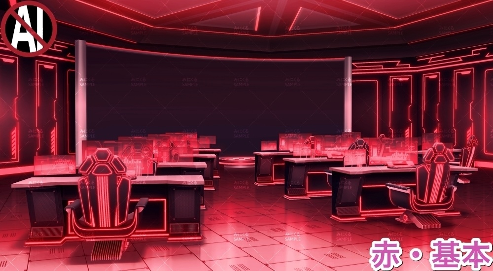 【背景素材】データ収集室_青(未来編part02-data_room)