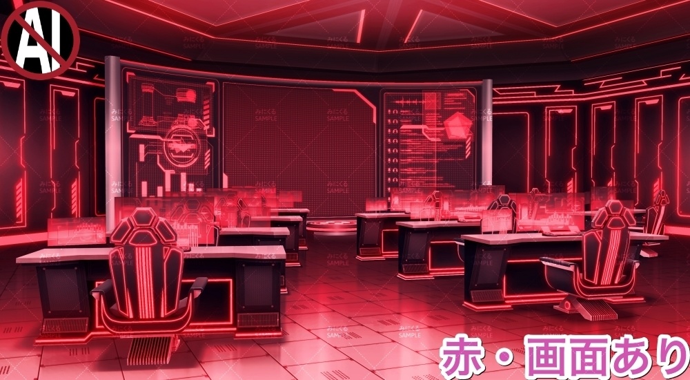 【背景素材】データ収集室_青(未来編part02-data_room)