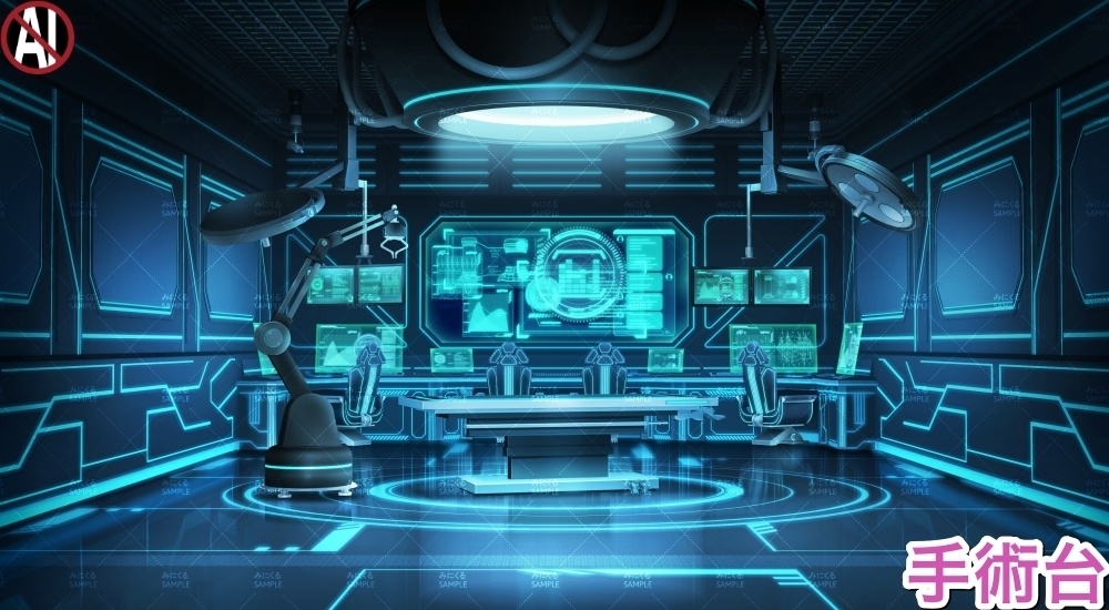 【背景素材】研究室A (未来編part02-Bw_room)