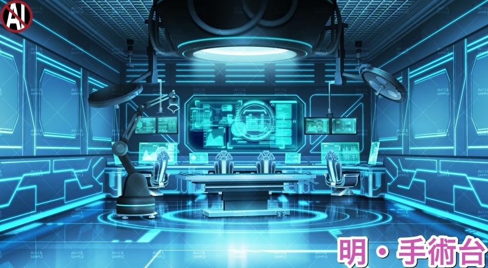 【背景素材】研究室A_明るいver. (未来編part02-Bw_room_L)