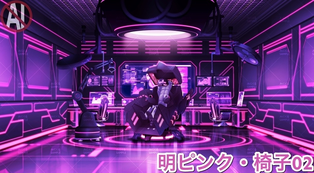 【背景素材】研究室A_洗脳椅子(未来編part02-Bw_room_chair)