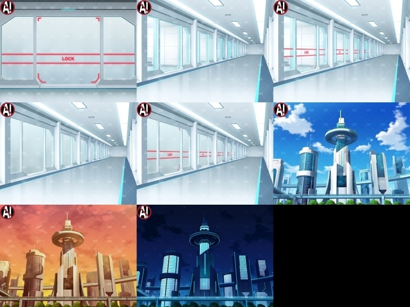 みにくる背景CG素材集『未来編』part02-Blue×White-【背景素材集】