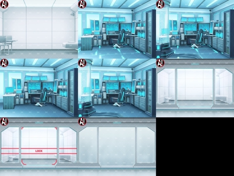 みにくる背景CG素材集『未来編』part02-Blue×White-【背景素材集】