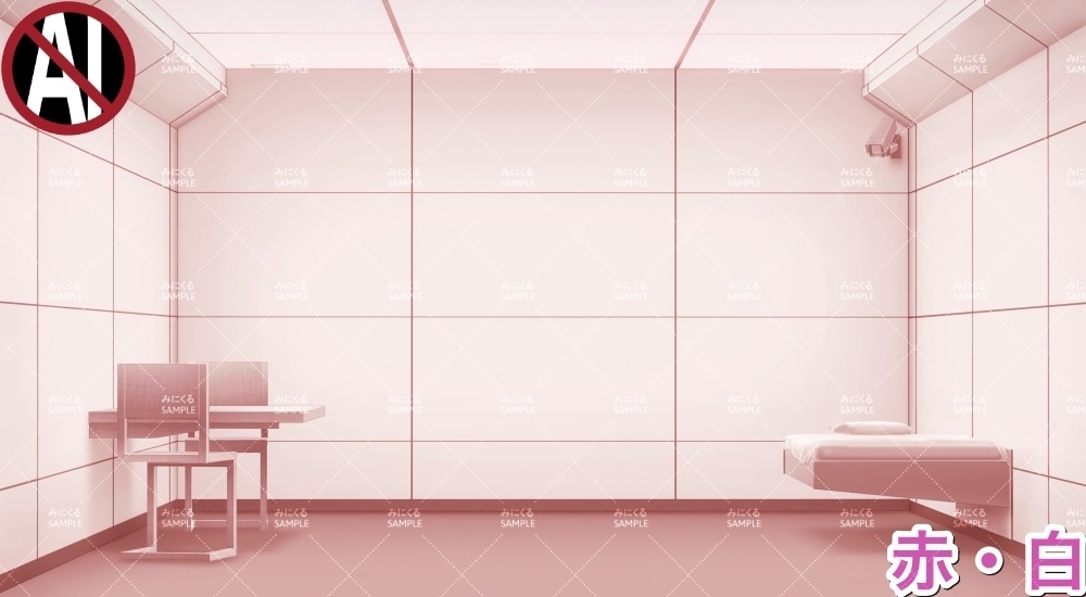 【背景素材】戦闘員の部屋_白(未来編part02-combatant's_room_w)