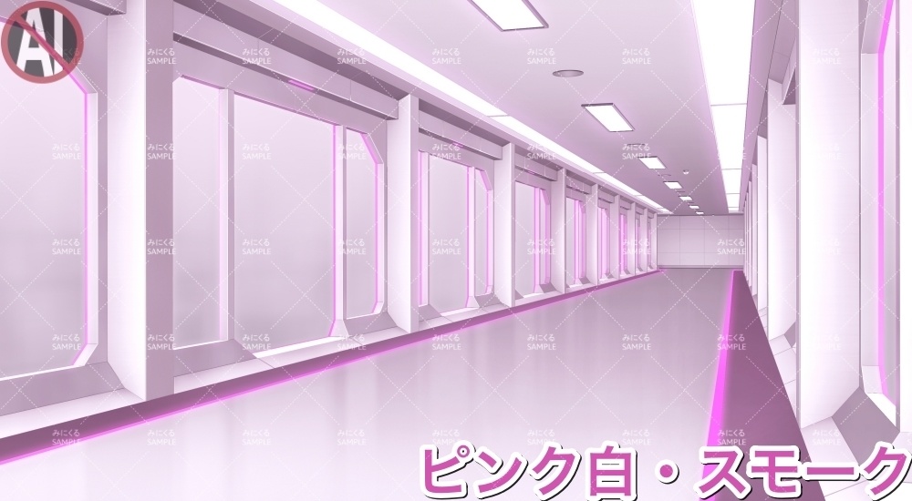 【背景素材】牢屋斜め_白(未来編part02-prison_room_an02_w)