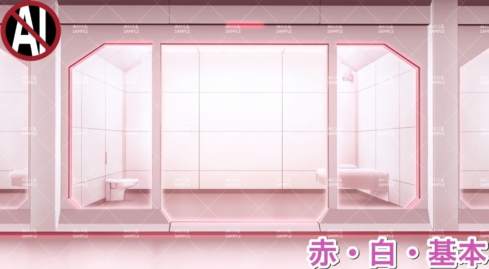 【背景素材】牢屋正面_白(未来編part02-prison_an01_w)