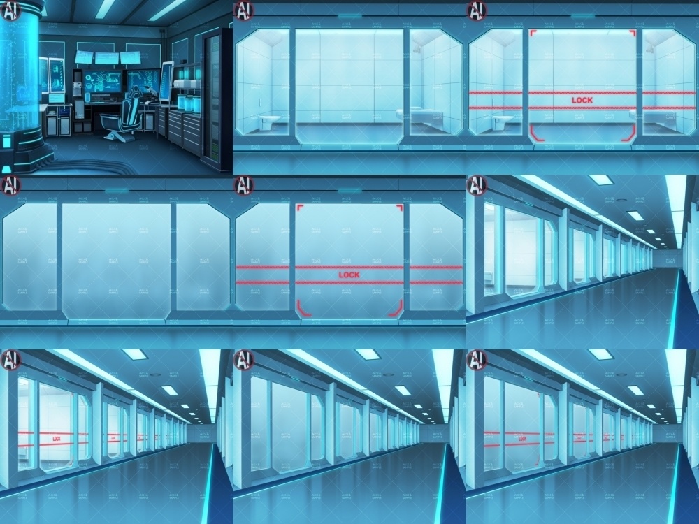 みにくる背景CG素材集『未来編』part02-Blue×Black-B 【背景素材集】