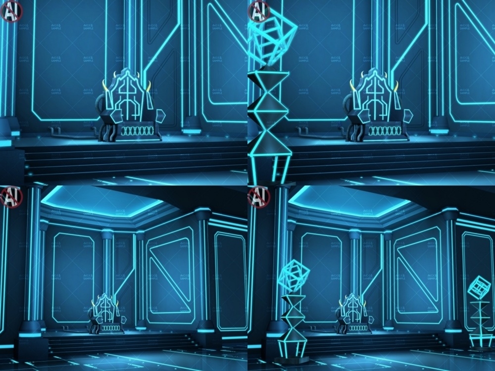 みにくる背景CG素材集『未来編』part02-Blue×Black-B 【背景素材集】