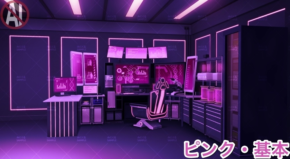 【背景素材】研究室B_明るいver.(未来編part02-laboratory_L)