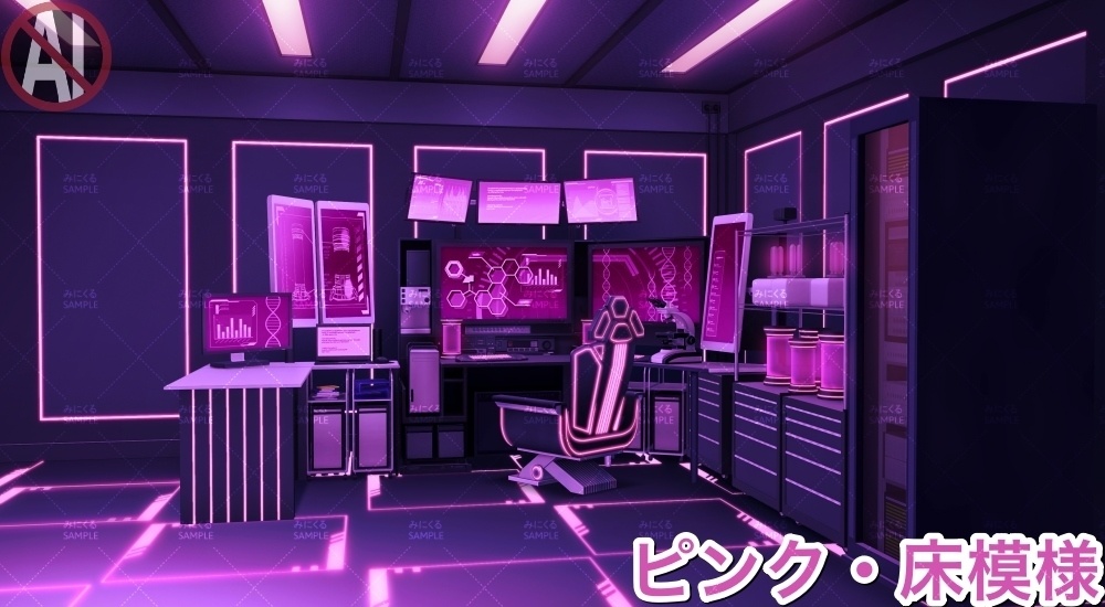 【背景素材】研究室B_明るいver.(未来編part02-laboratory_L)