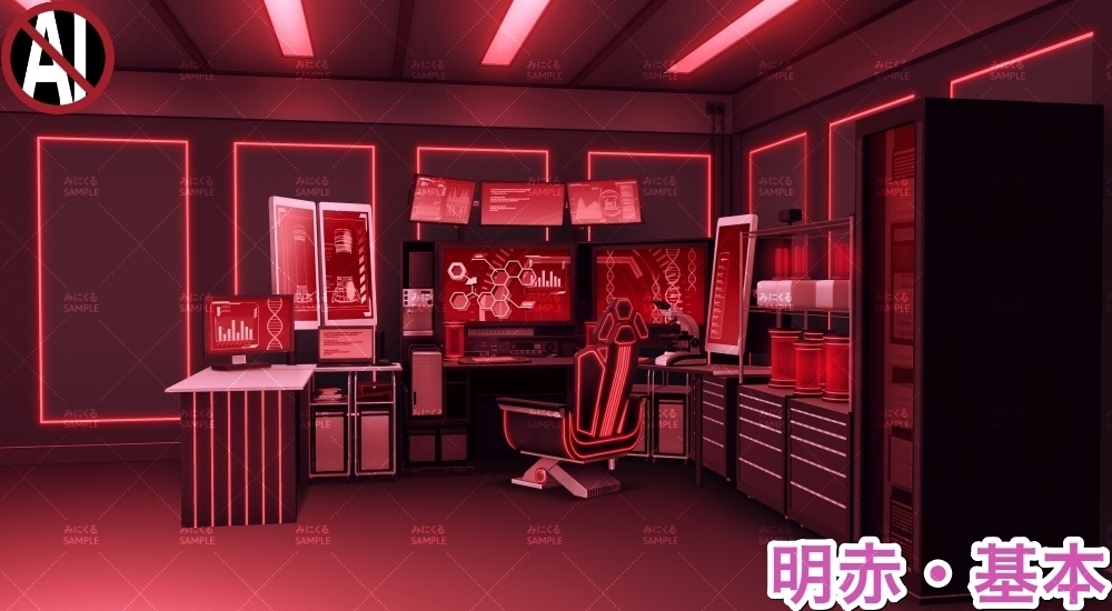 【背景素材】研究室B_明るいver.(未来編part02-laboratory_L)